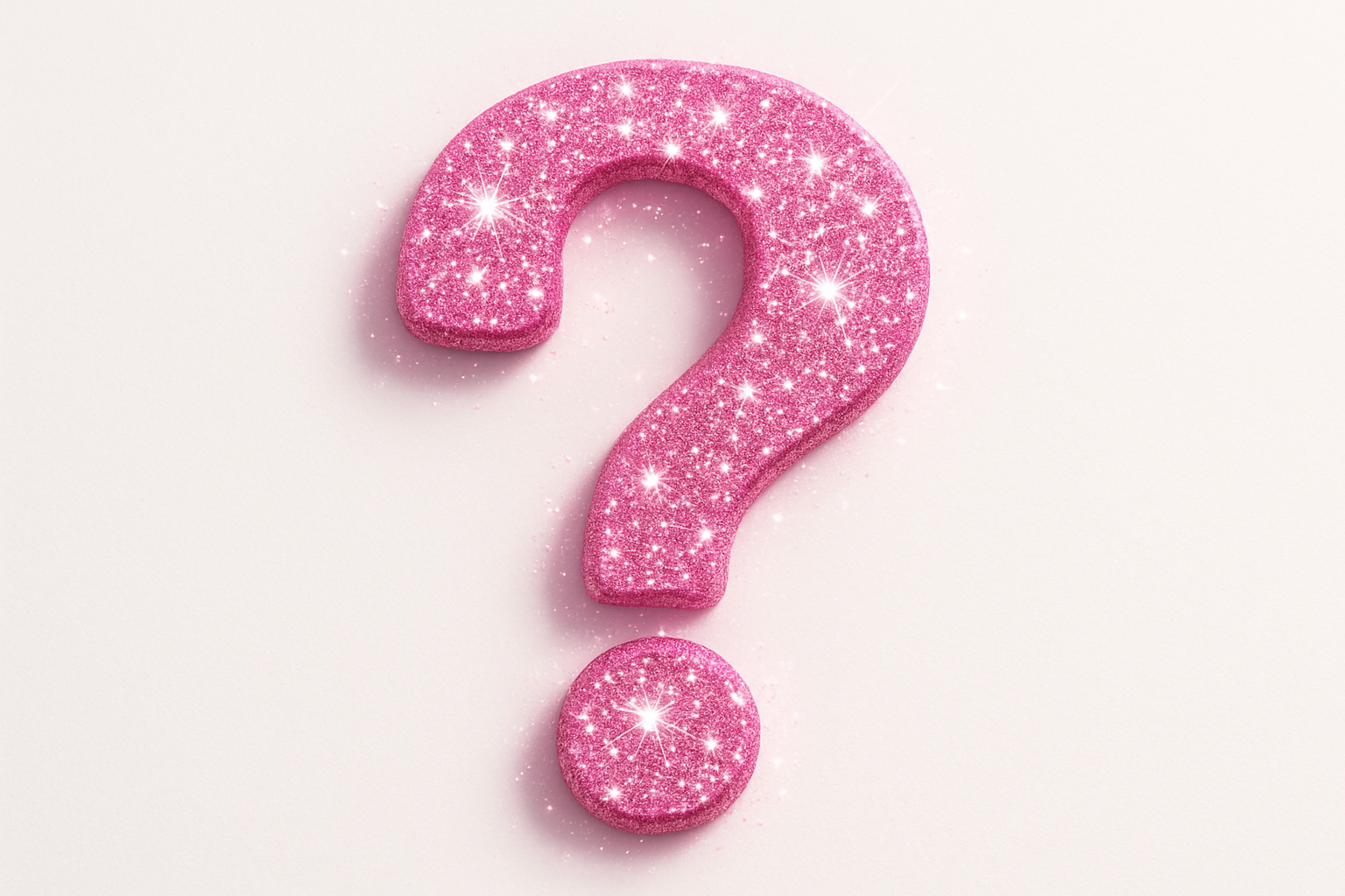 glittery pink "?"